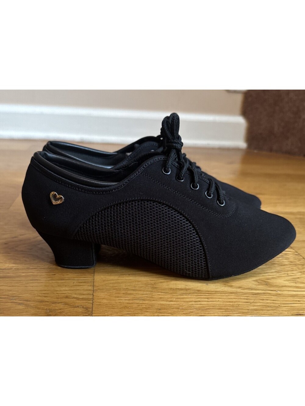 NEW RoseMoli Black Latin Ballroom Salsa Dance Lace Up Shoes EU Size 40